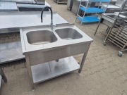 Zlew 2 Komory Dwukomorowy z Półką 100/60/85