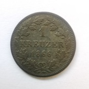 1 krajcar 1866 Wielkie Księstwo Hesji  Ludwik III