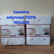 Pościel bawełna satynowa 100% -160x200 w serduszka 