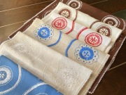 Obrusy/bieżniki lniane, haft ręczny kurpiowski