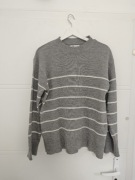 Sweter sinsay damski rozmiar S szaro-biały w paski