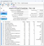 Dysk twardy 2.5' Hitachi HTS547575A9E384 750GB -SPRAWNY - S.M.A.R.T