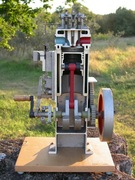 Przekrój silnika spalinowego diesla, model fizyczny, pomoc naukowa, PRL