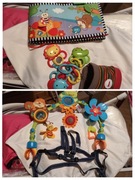Tiny love pałąk do wózka +książeczka +zawieszka + szelki Baby One -stan bdb