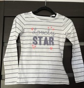 Bluzka/koszulka z długim rękawem biała 140 Cool Club