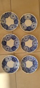 6szt talerzyki Koło Zf ręcznie malowane Fajans PRL śr. 19cm