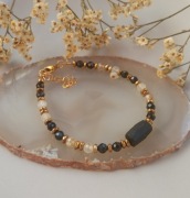 Bransoletka z czarnym turmalinem i cytrynem