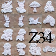 Zestaw 34 figurki do malowania dla dzieci z gipsu 