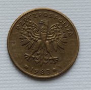 Moneta 2zł 1983 rok, destrukt, niedobity stempel.