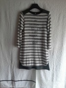 Dłuższa bluzeczka/tunika, nadruk. Stradivarius,r.S