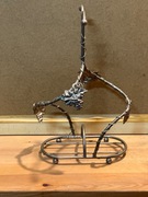 Ciekawy stary posrebrzany stojak na wino butelki 