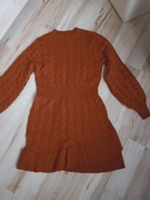 r.36/38 włoska taliowana sweterkowa sukienka-tunika 