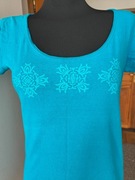 Turkusowa bluzka t-shirt bawełna