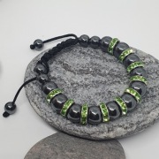 Bransoletka Hematyt cyrkonie - Peridot