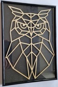 Drewniana Sowa od Przodu w Ramce, Piękno Natury