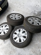 Felgi stalowe 15" 4x100 (4 szt.) z oponami zimowymi 195 65 R15  i kołpakami