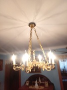 mosiężny żyrandol 6 żarówek 3 łańcuchy współczesny jak nowy OKAZJA