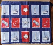 Gotowa krótka zasłona marynarska latarnia morska kotwice