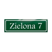 METALOWY modny numer domu tabliczka adresowa na dom 50x15 K budynku zielona