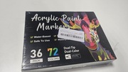 Zestaw markerów akrylowych Acrylic Paint Markers | 36 szt. / 72 kolory
