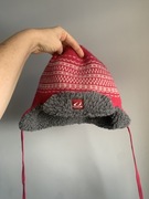 Ulvang rózowa czapka pilotka Uszatka zimowa damska 100 % wełna merino 56