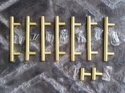 UCHWYTY MEBLOWE, RELING, UCHWYT DO KUCHNI, SZAF, SZAFEK złoty 96mm STAL