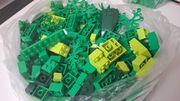 Klocki Lego mix na wagę 280 g - kolor zielony + gratis 150 g inne