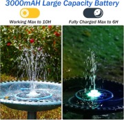 AISITIN - fontanna solarna z oświetleniem LED 3.5W