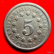 5 Cent USA - SHIELD - 1868 rok