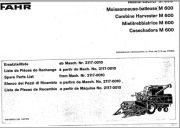 Katalog części kombajn deutz fahr  M 600