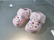 Nowe Różowe - Kapcie Chodaki Klapki Podszyte Futerkiem Rozmiar 22