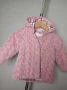 Kurteczka dziewczęca z kapturem pudrowy róż ciepła lady bird r.3-4lata