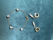 Komplet biżuterii z kamieniami jaspis dalmatyński kolczyki bransoletka