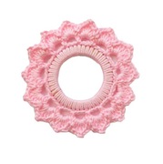 Serwetka na kółku szydełko różowa 8 cm ozdobny dodatek do scrapbookingu.