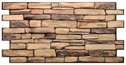 PANEL ŚCIENNY 3D PVC DEKORACYJNY BRĄZ BEŻ ŁUPEK KAMIEŃ OZDOBA ŚCIENNA