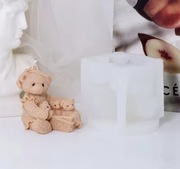 NIEDŹWIEDZICA z MISIAMI forma silikonowa 7*9 do odlewów Świec Mydła Gipsu 