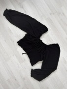 czarna bluzka wiązana ściągacz girly 40 L