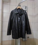 kurtka skórzana czarna vintage skóra elegancka Black XL leather sport ret