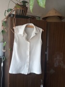 bluzka, bezrękawnik biały damski