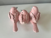 Różowe, ceramiczne ptaszki