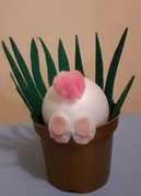 Zabawny zajączek w doniczce - 18 cm