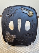 Tsuba żelazna szkoła Shoami/Nara okres Edo wakizashi katana