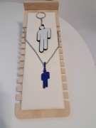 Zestaw Billie Eilish naszyjnik niebieski blohsh plus brelok 