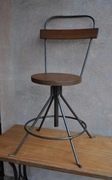 Stare krzesło warsztatowe, obrotowe, hoker, loft, PRL