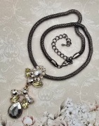 Glamour kryształki kryształy bohemia naszyjnik kolia vintage modny barokowy
