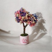 Drzewko szczęścia z gipsówką,prezent ,wieczne kwiaty 