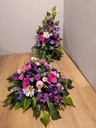 Stroik na grób, kompozycja na cmentarz, wiązanka z wazonem, zestaw LU31K