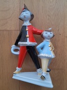 Hollohaza figurka porcela klauny Węgry Art Deco kolekcjonerska lata 60-te.
