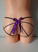 Stringi z kokardką, paseczki, otwarte