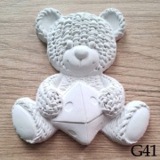 Dziergany miś uszatek zabawka figurka do malowania dla dzieci 3D z gipsu